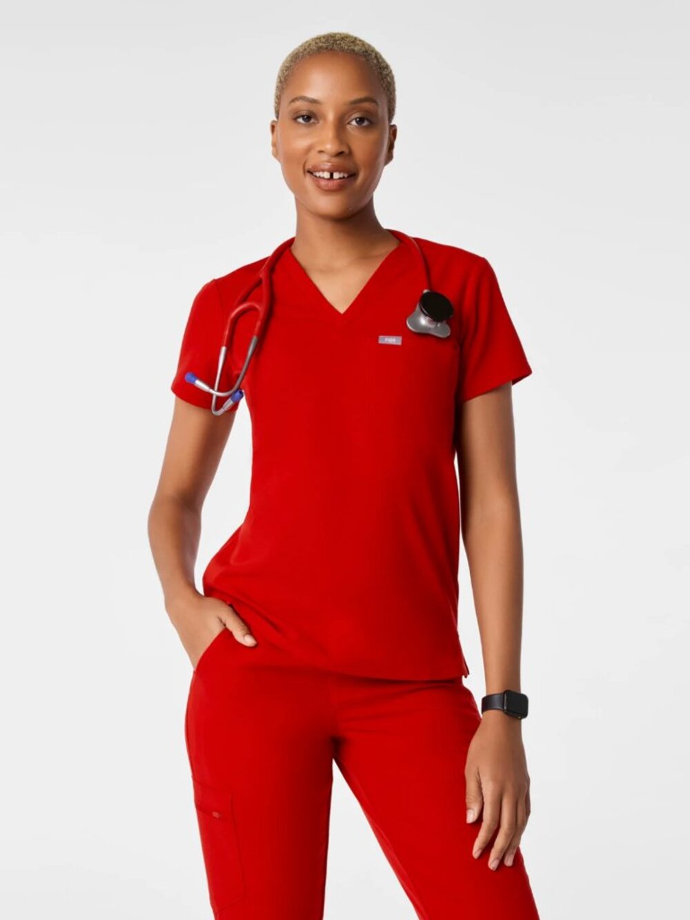 Figs Catarina Winning Red Petite Scrub Top!